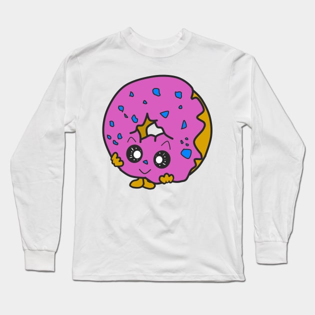 pink little cute donut tasty frosting Long Sleeve T-Shirt by FromBerlinGift